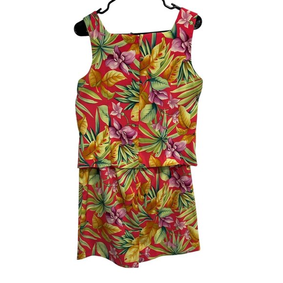 K Studio Womens Sleeveless Tropical Floral Print Dress Size 12 Two Piece - Picture 2 of 13